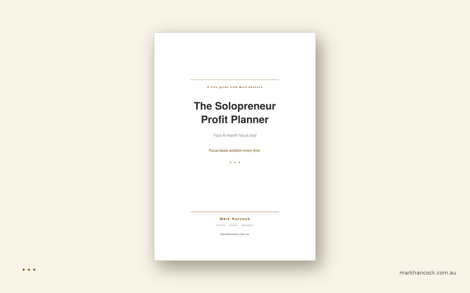 The Solopreneur Profit Planner cover
